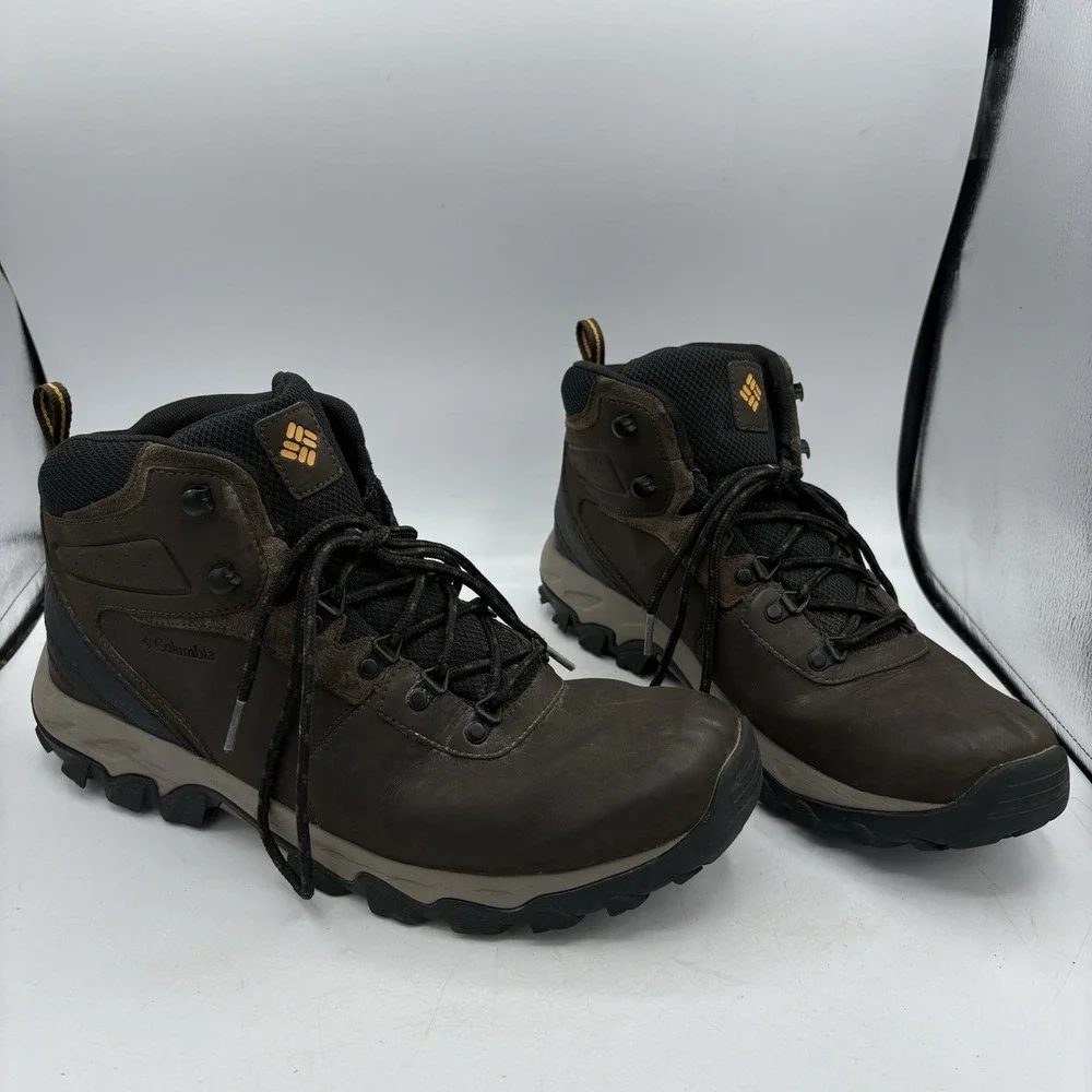 Columbia Hiking Boots Mens Size 14 Newton Ridge Plus II Brown Camp Waterproof